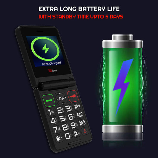 Returned Resale - TT660 Flip Mobile with Dock Charger, O2 SIM