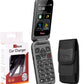 Bundle offer for TTfone TT970 4G WhatsApp Flip Big Button Senior Mobile with Nylon Holster Case (TTCB9) and Car Charger (TTCC), Three SIM Network
