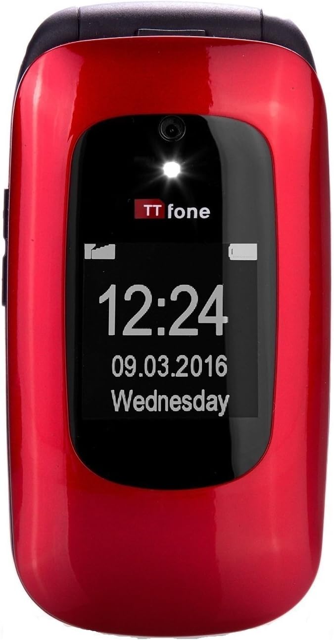 TTfone Red Lunar TT750 No Dock No Charger - Warehouse Deals with O2 Pay As You Go