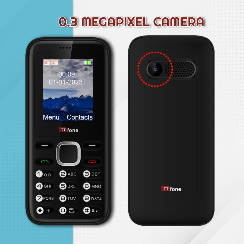 TTfone TT150 Black Warehouse Deals - Dual SIM Mobile with Mains Charger