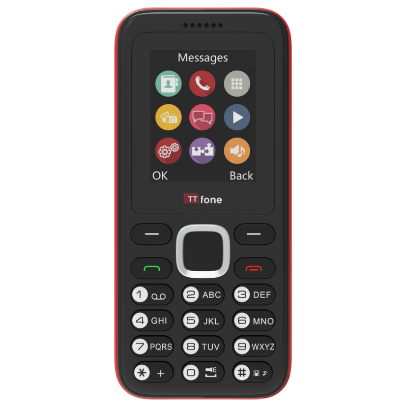 TTfone TT150 Red Dual SIM with Mains Charger, EE Pay As You Go