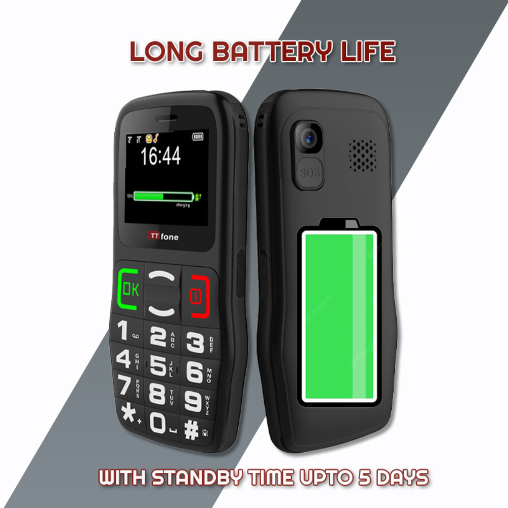 TTfone TT220 Big Button Mobile with Mains Charger, O2 Pay As You Go