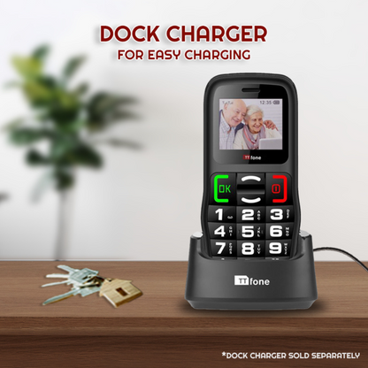 TTfone TT220 Big Button Mobile with Dock Charger, Giffgaff SIM