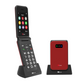 TTfone Red TT760 Flip 4G Mobile with Dock Charger, GiffGaff Pay As You Go