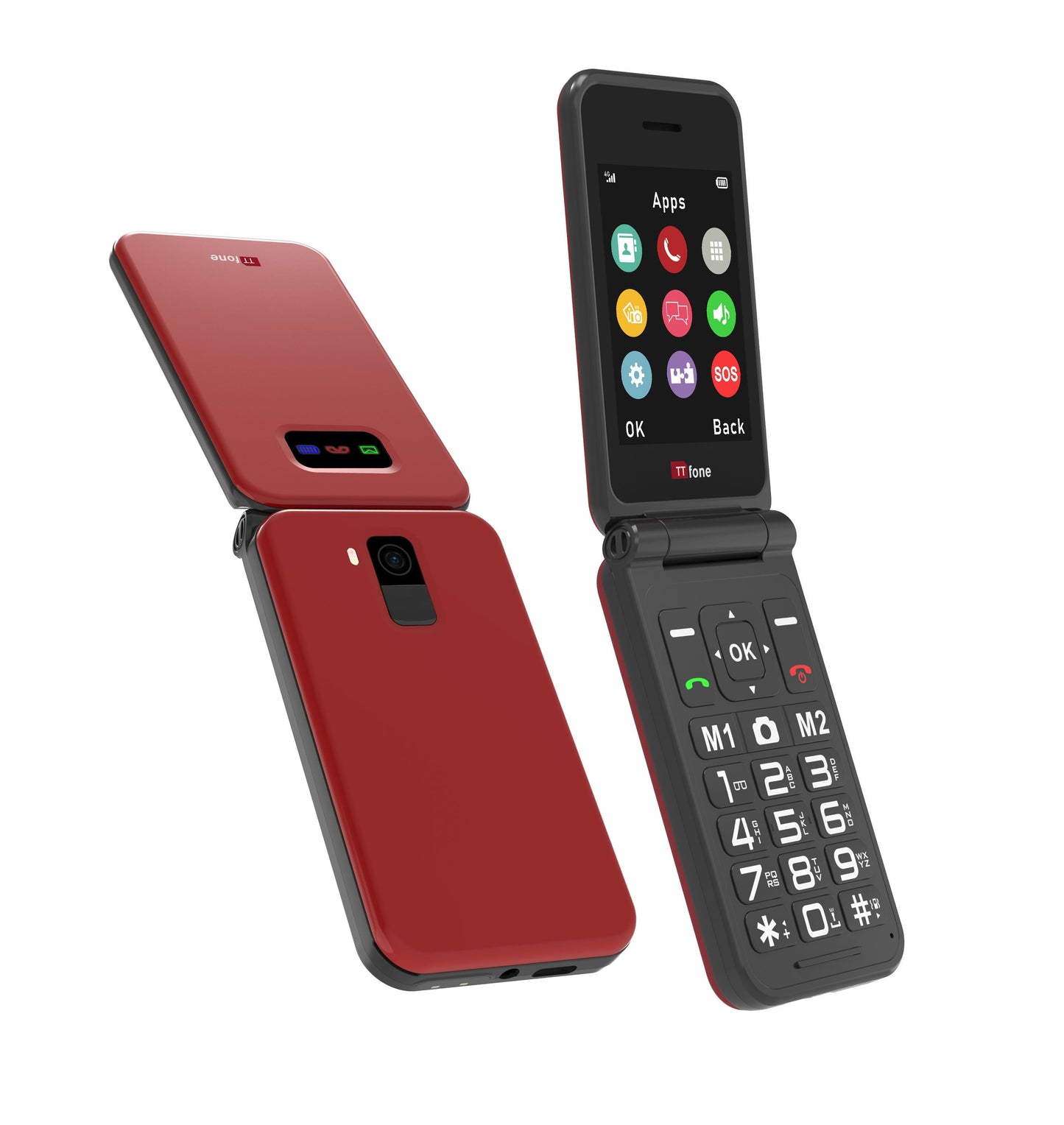TTfone Red TT760 Warehouse Deals with Dock Charger, EE Pay As You Go