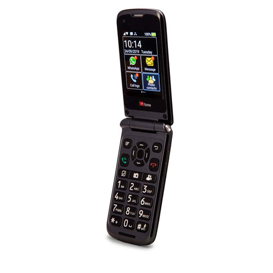 TTfone Titan TT950 Big Button Flip Phone with WhatsApp O2 Bundle Pay As You Go