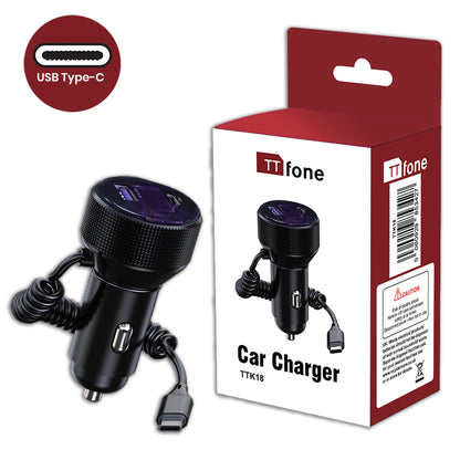 Original TTK18 Car Charger 12V with Type-C Cable