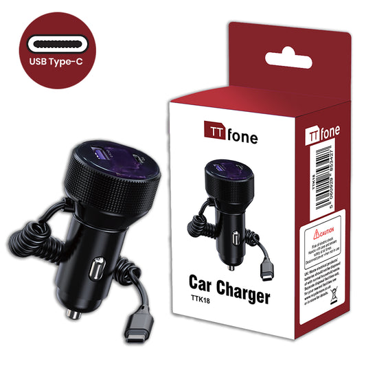 Original TTK18 Car Charger 12V with Type-C Cable