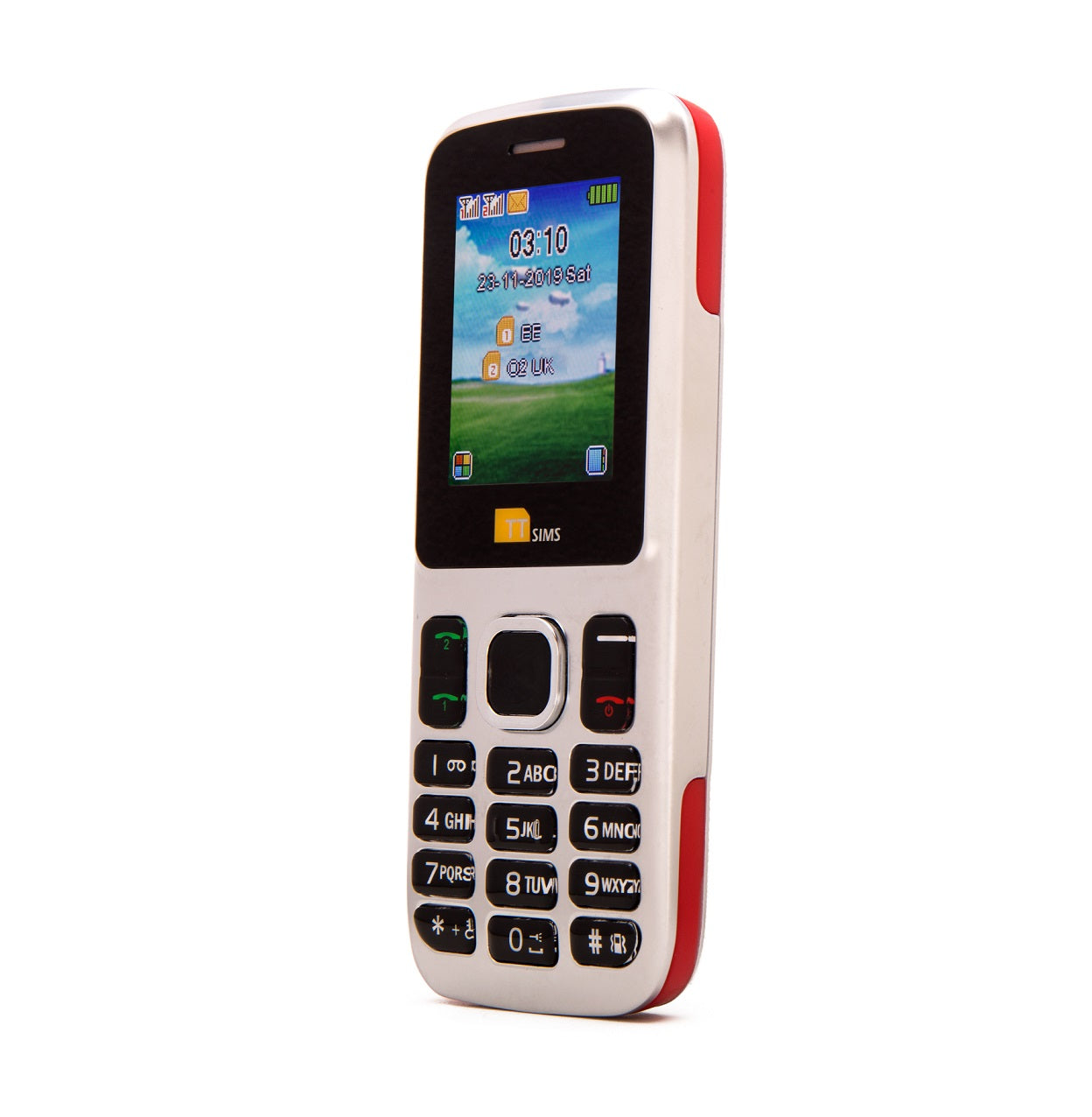 TTfone Red TT130 Dual Sim - Warehouse Deals with USB Cable and Giff Gaff Pay As You Go