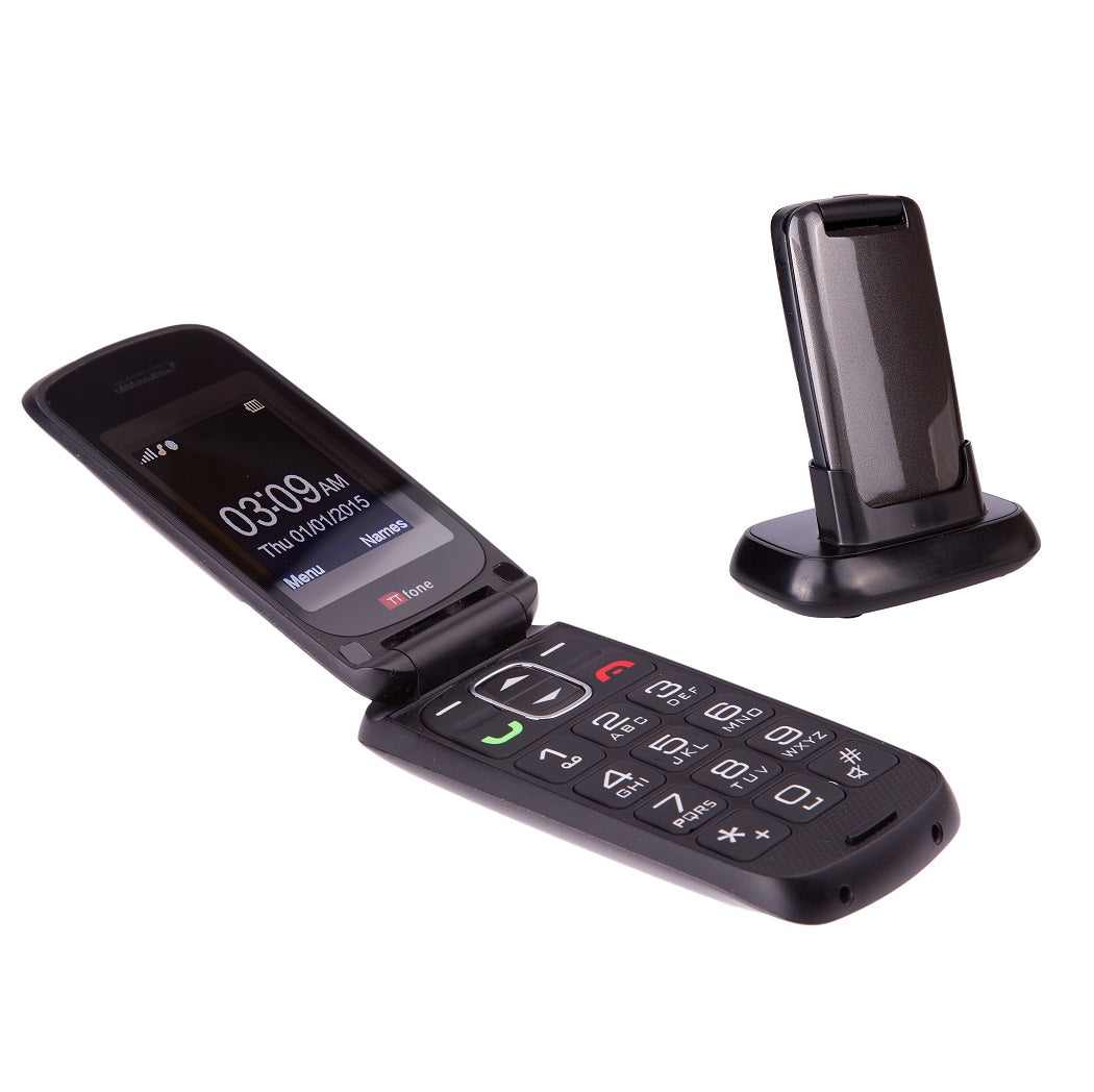 TTfone TT300 Star Grey Mobile Phone Bundle with Case