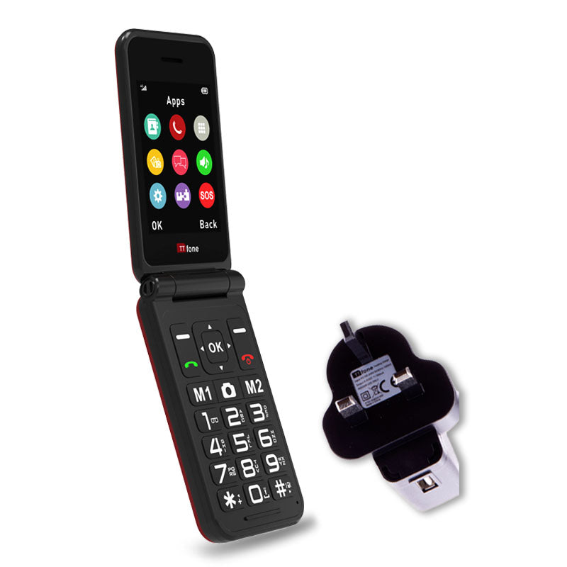TTfone Red TT760 Warehouse Deals with Mains Charger, Vodafone Pay As You Go