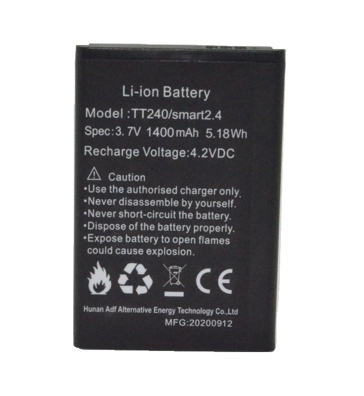 TT240 battery back label