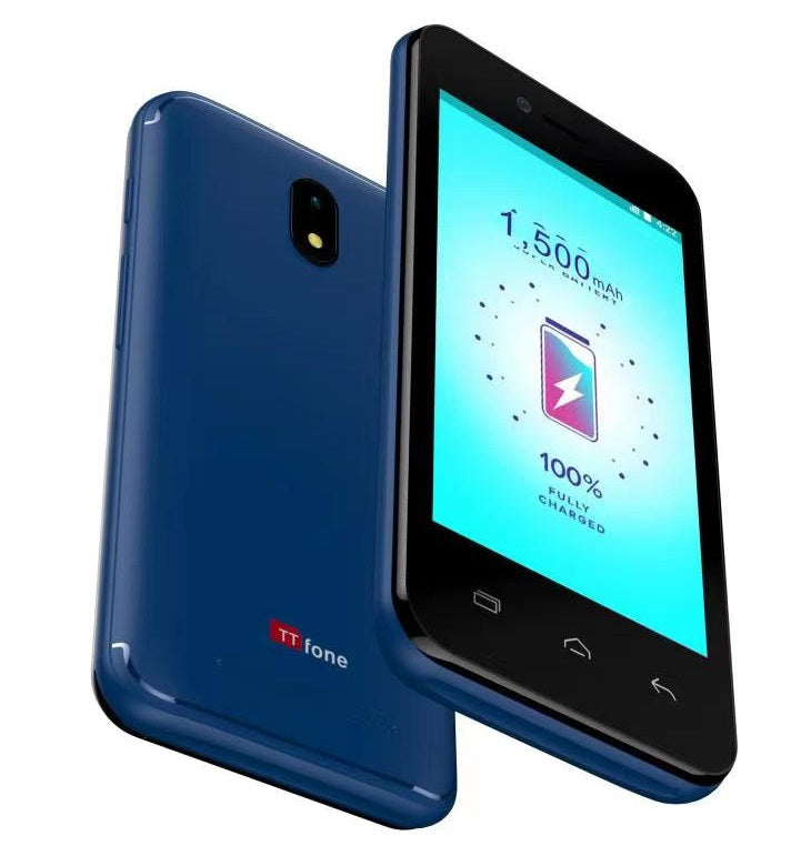 TTfone Blue TT20 Dual SIM - Warehouse Deals with Mains Charger and O2 Pay As You Go Sim Card